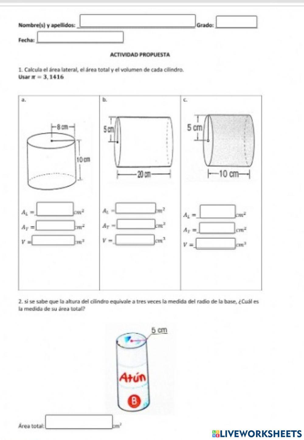 Evaluación de cilindros