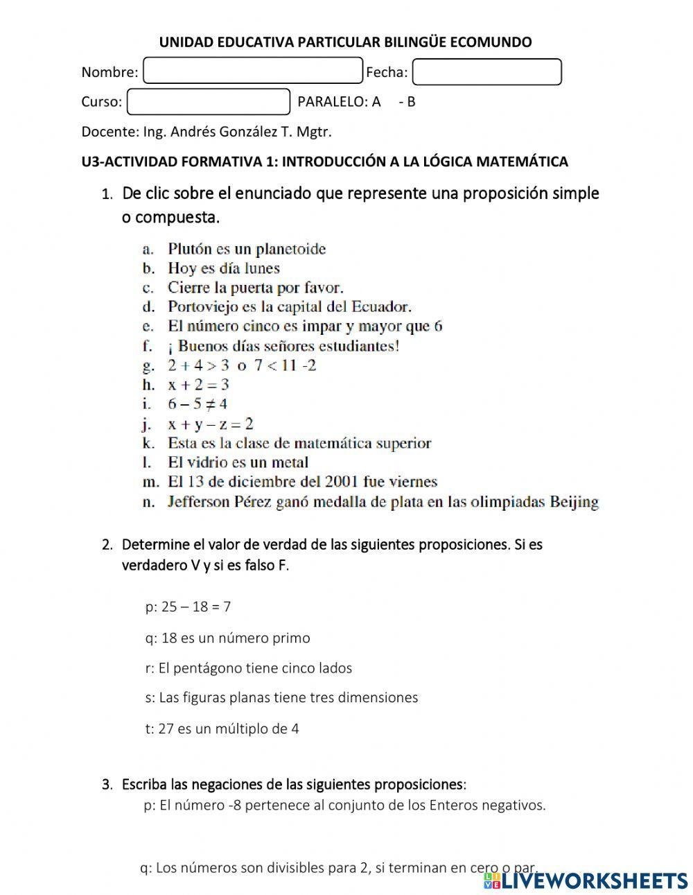 Introducción a las proposiciones Introducción a las proposiciones