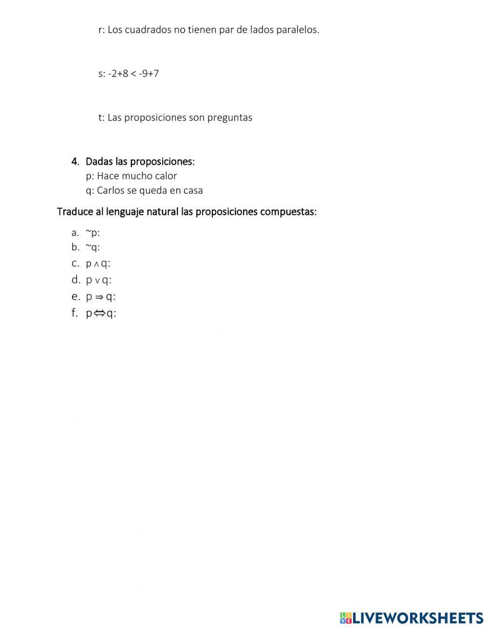 Introducción a las proposiciones Introducción a las proposiciones