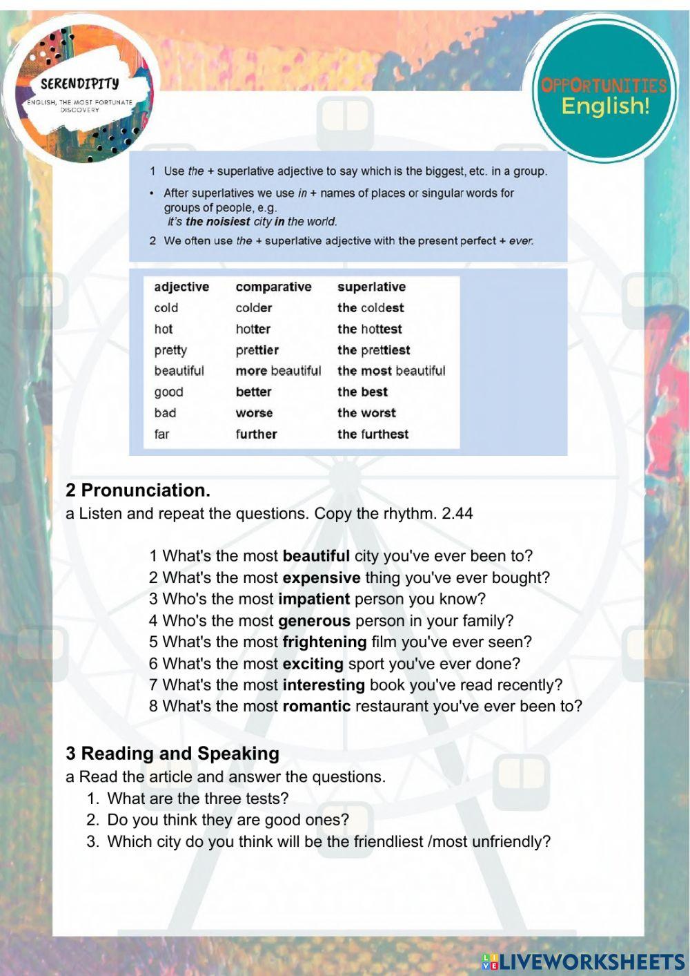 Unit 5B, pre intermediate