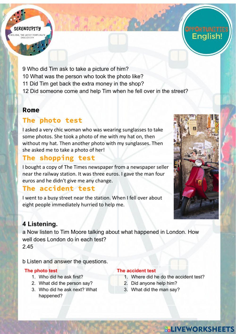 Unit 5B, pre intermediate