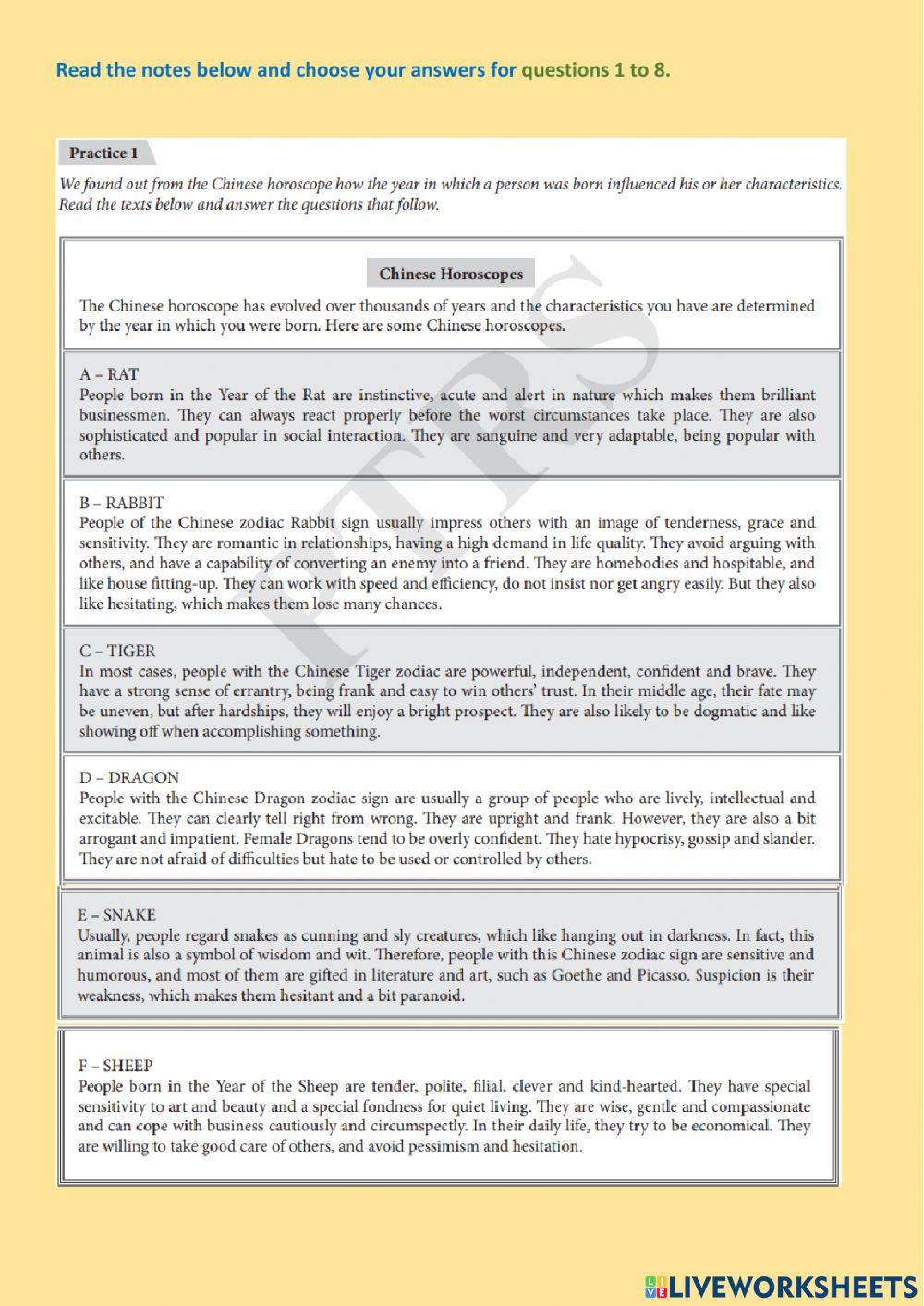 Reading examination SPM CEFR