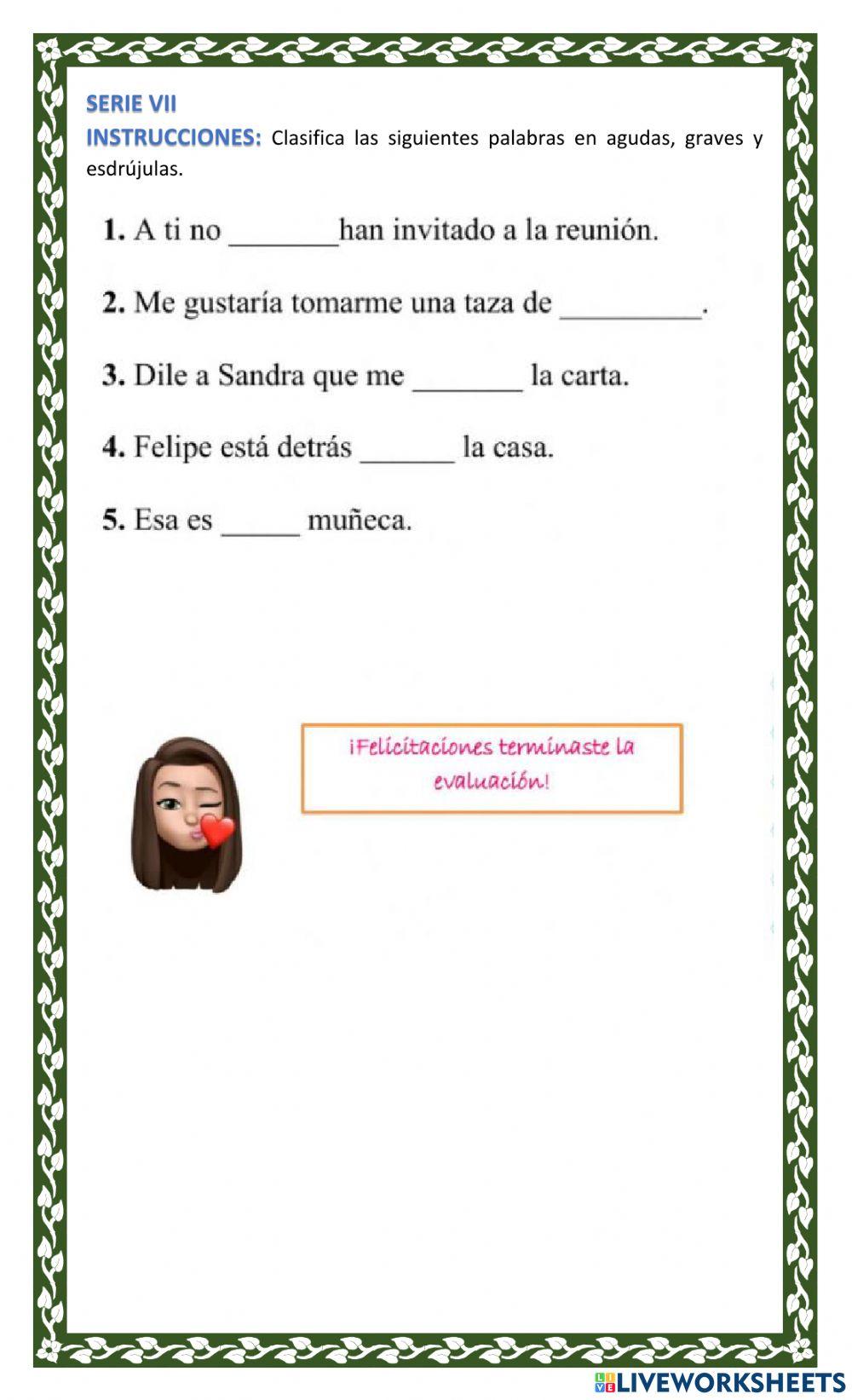 Examen de lenguaje