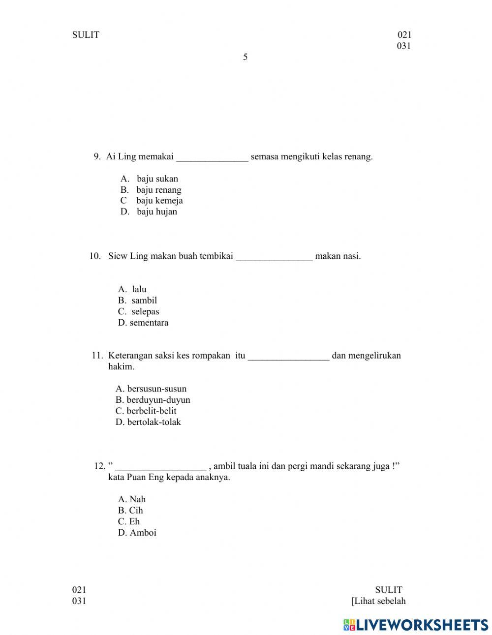 Soalan Latih Tubi BM