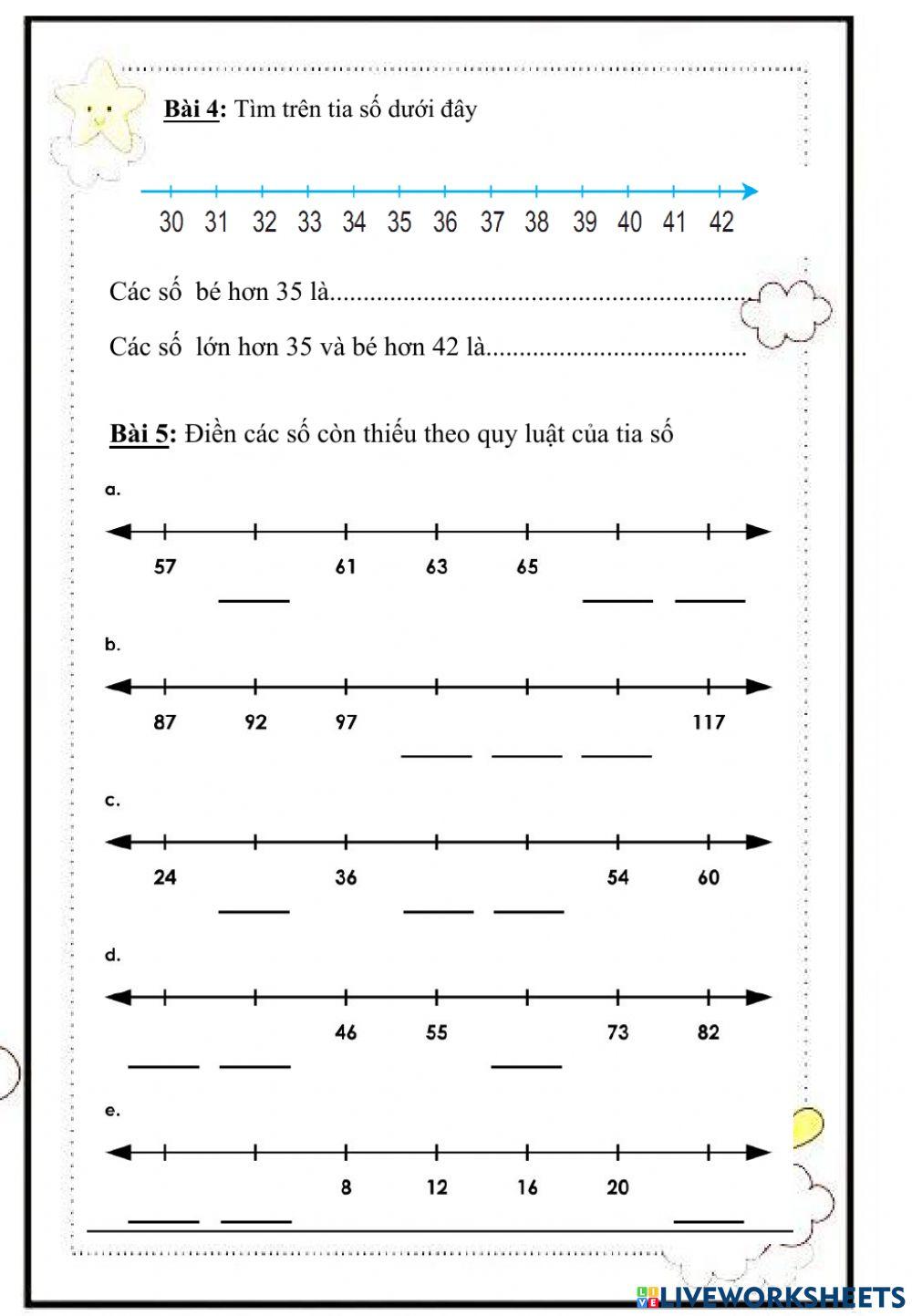 Lớp 2 - Toán - Tia số