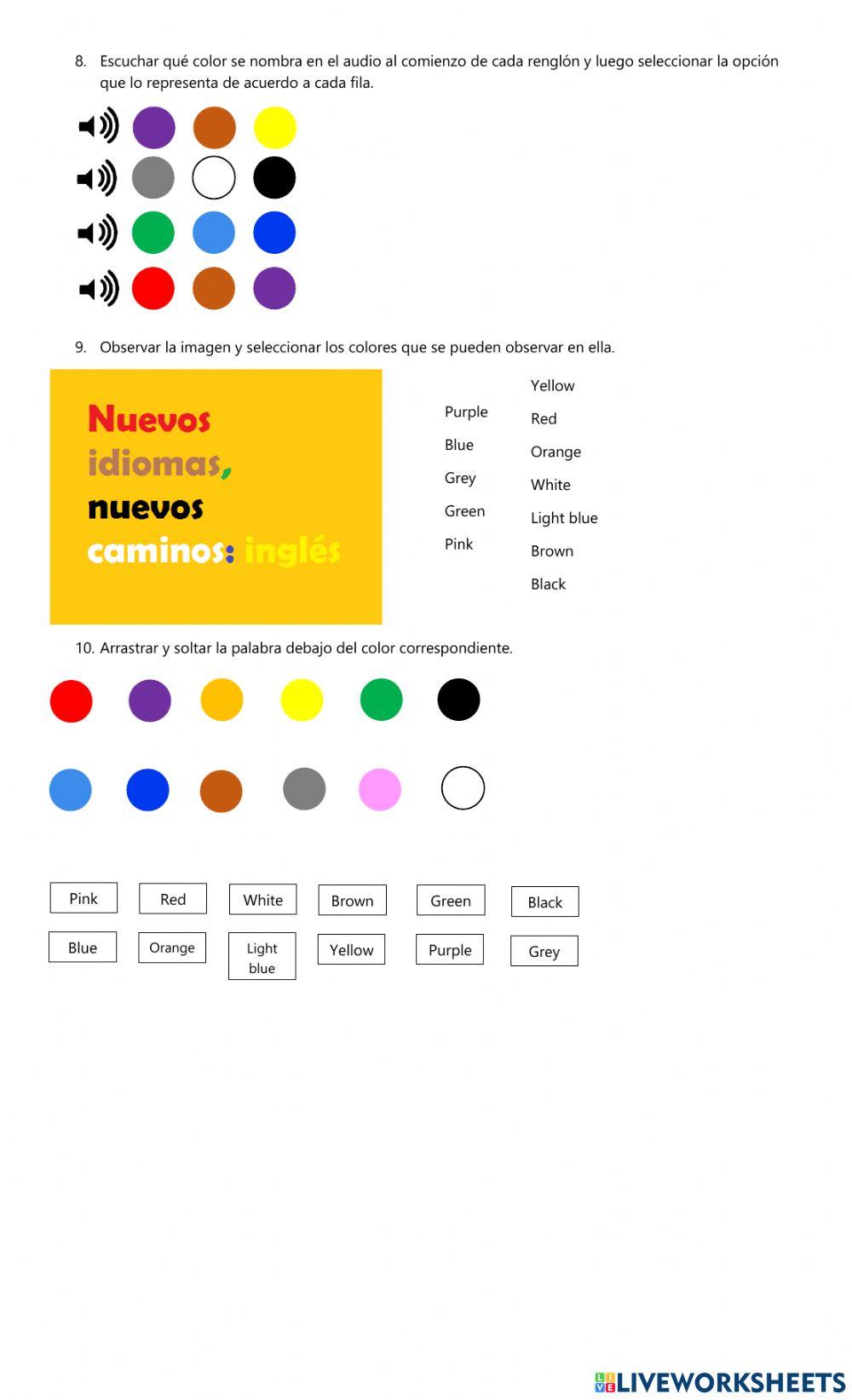 Evaluación de colores