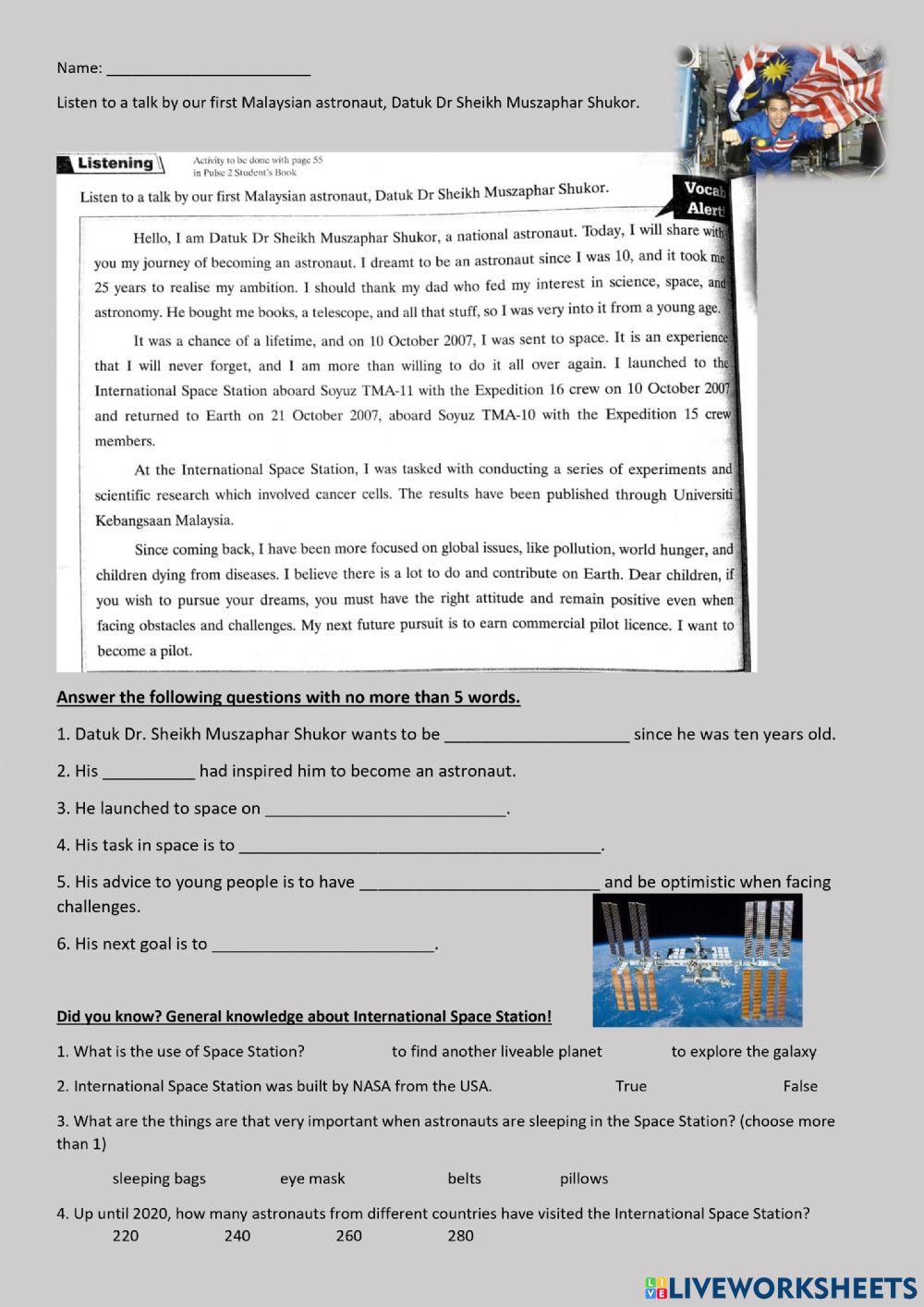 Malaysia First Astronaut