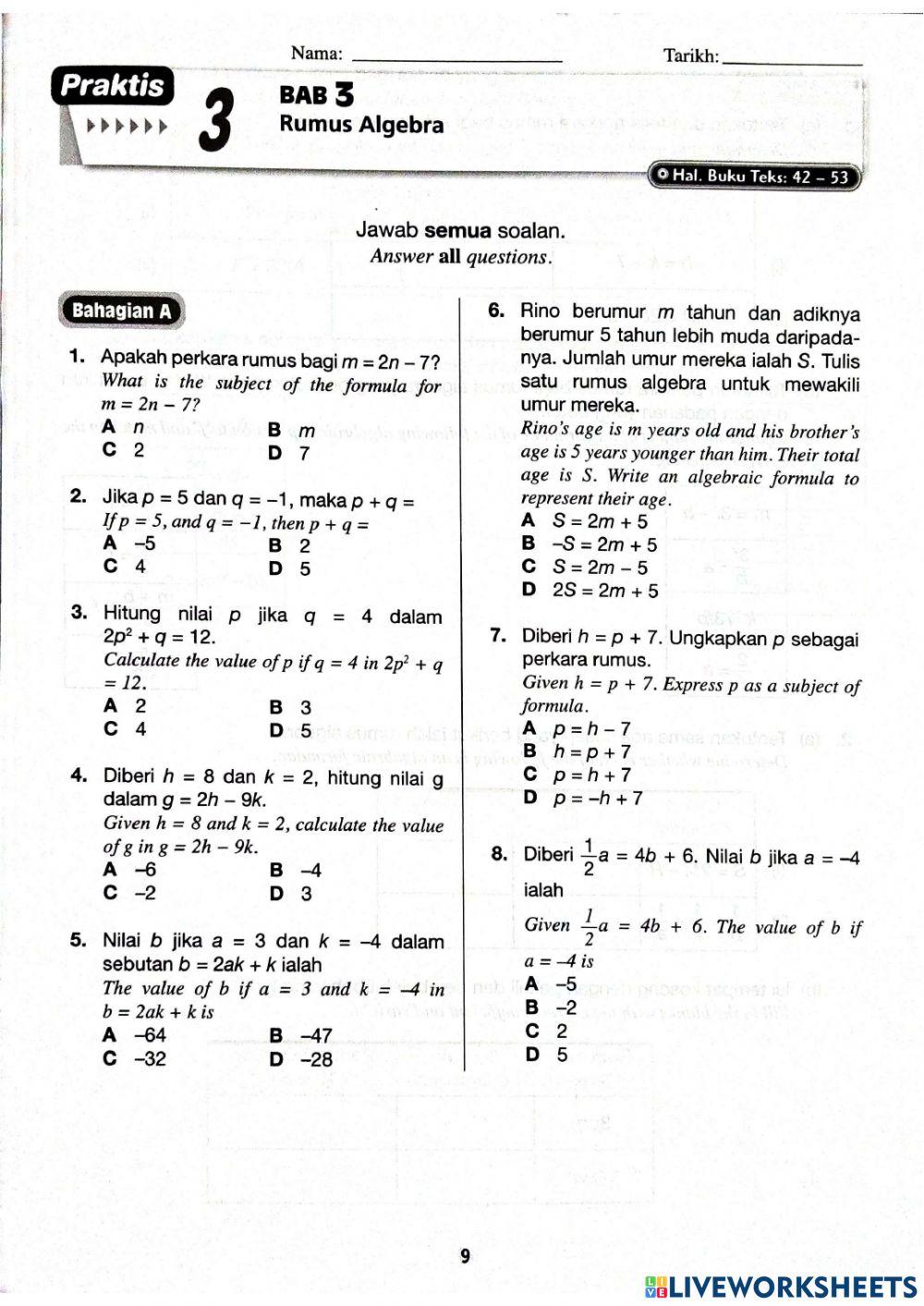 Matematik tingkatan 2