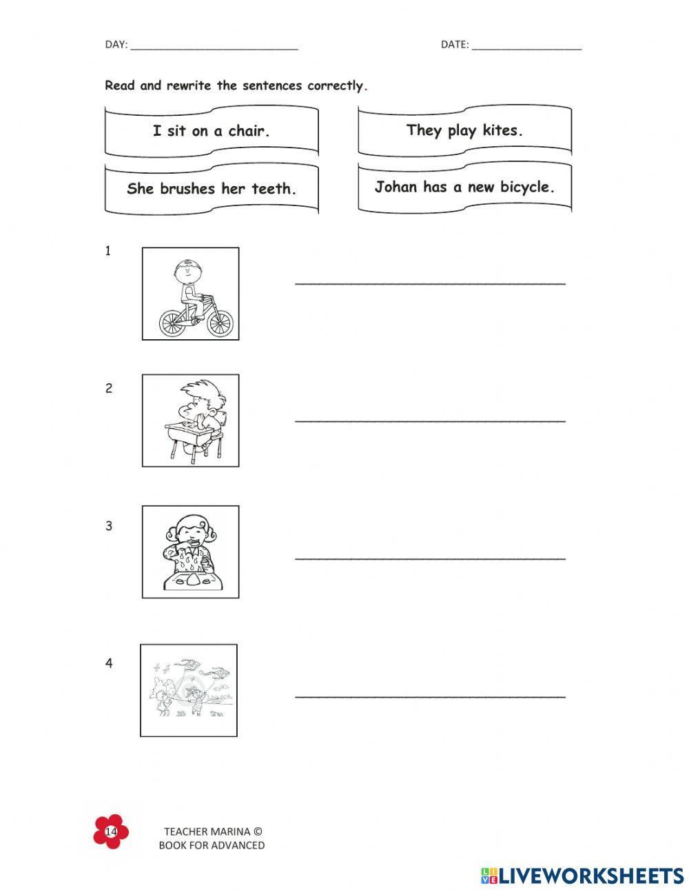 Remedial Year 3 : Match the phrases to the pictures