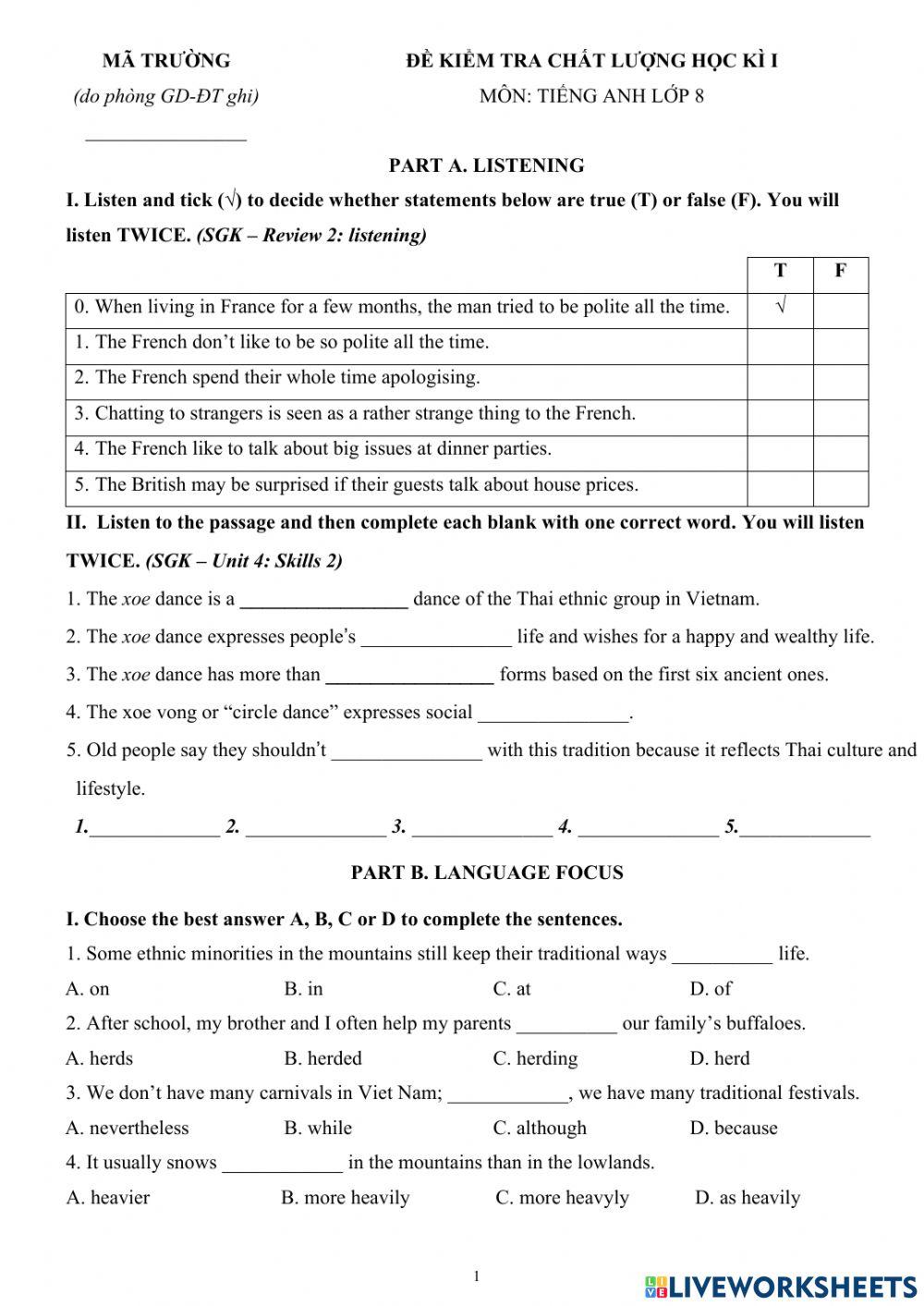 E8 - Term 1 - Test 3