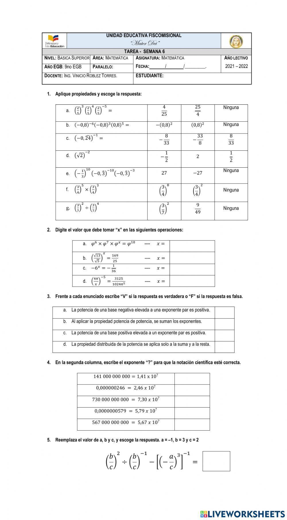 Potenciación de Números Reales