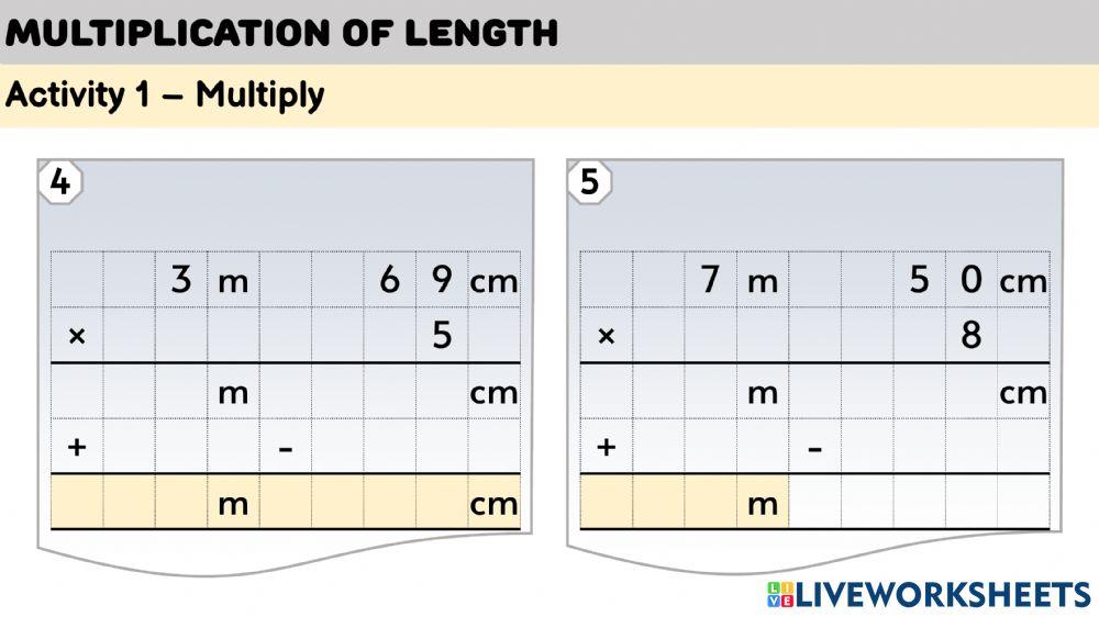 Mathematics Year 3 PdPR Week 34 Monday 11th October 2021 UNIT 6 LENGTH, MASS, AND VOLUME OF LIQUID - 6.1 Length - Multiplication and Division of Length