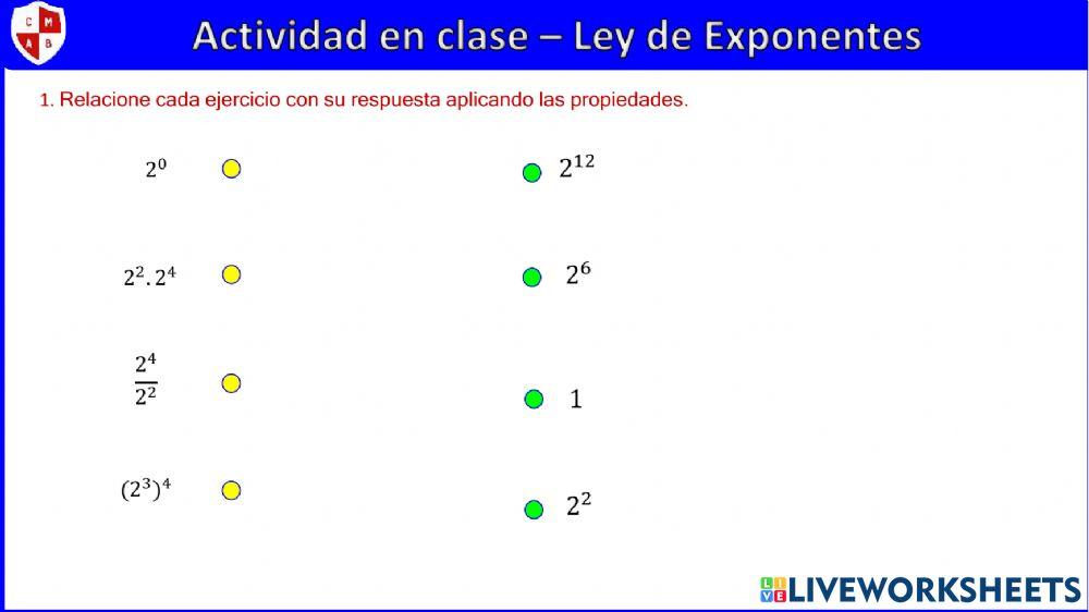 Ley de exponentes - básico
