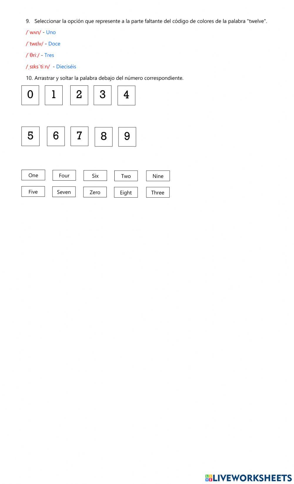Evaluación de números I