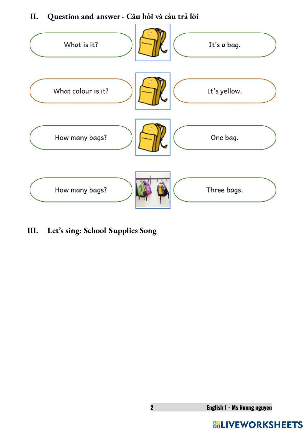 E1U3 school things (Ms Nuong Nguyen)