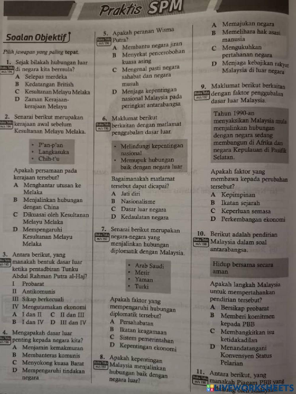 Bab 9 sejarah t5 dasar luar negara