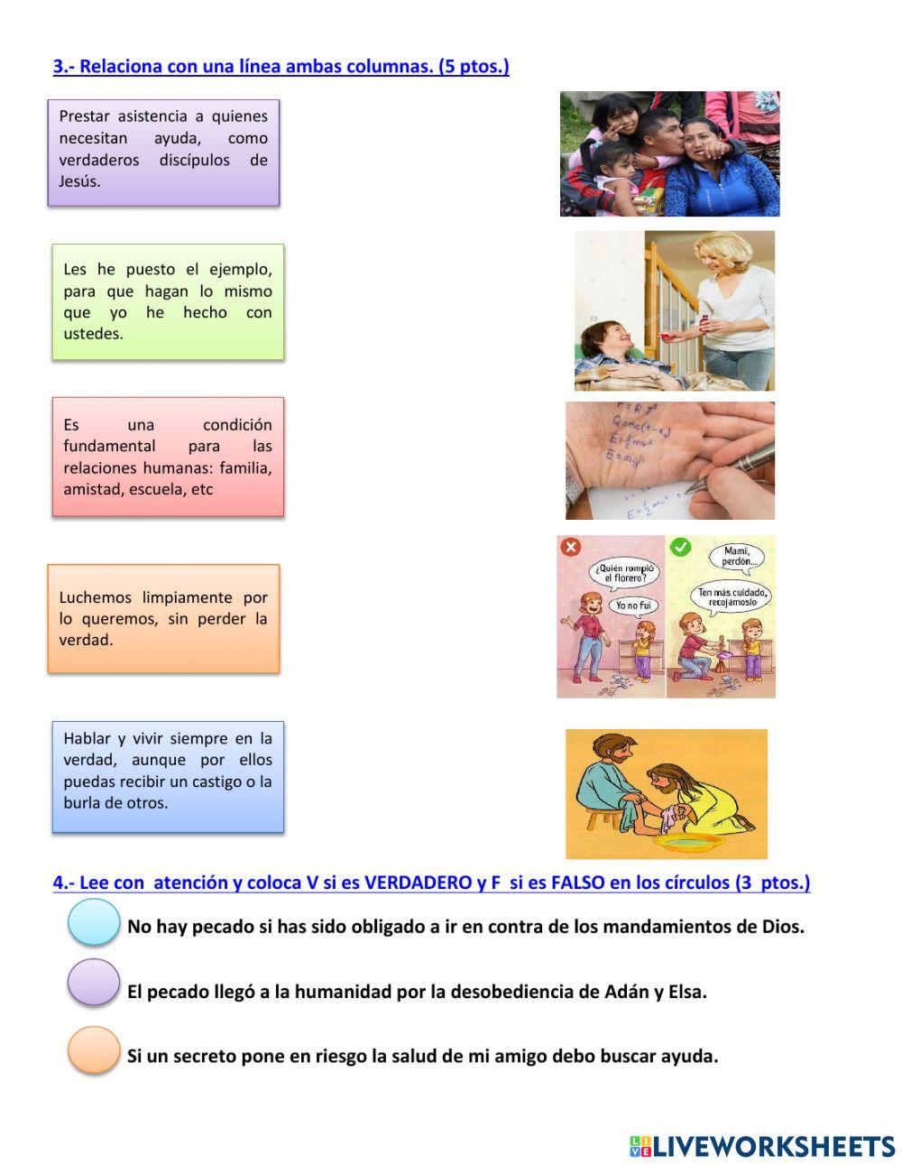 Examen III Bimestre de Religión 6to