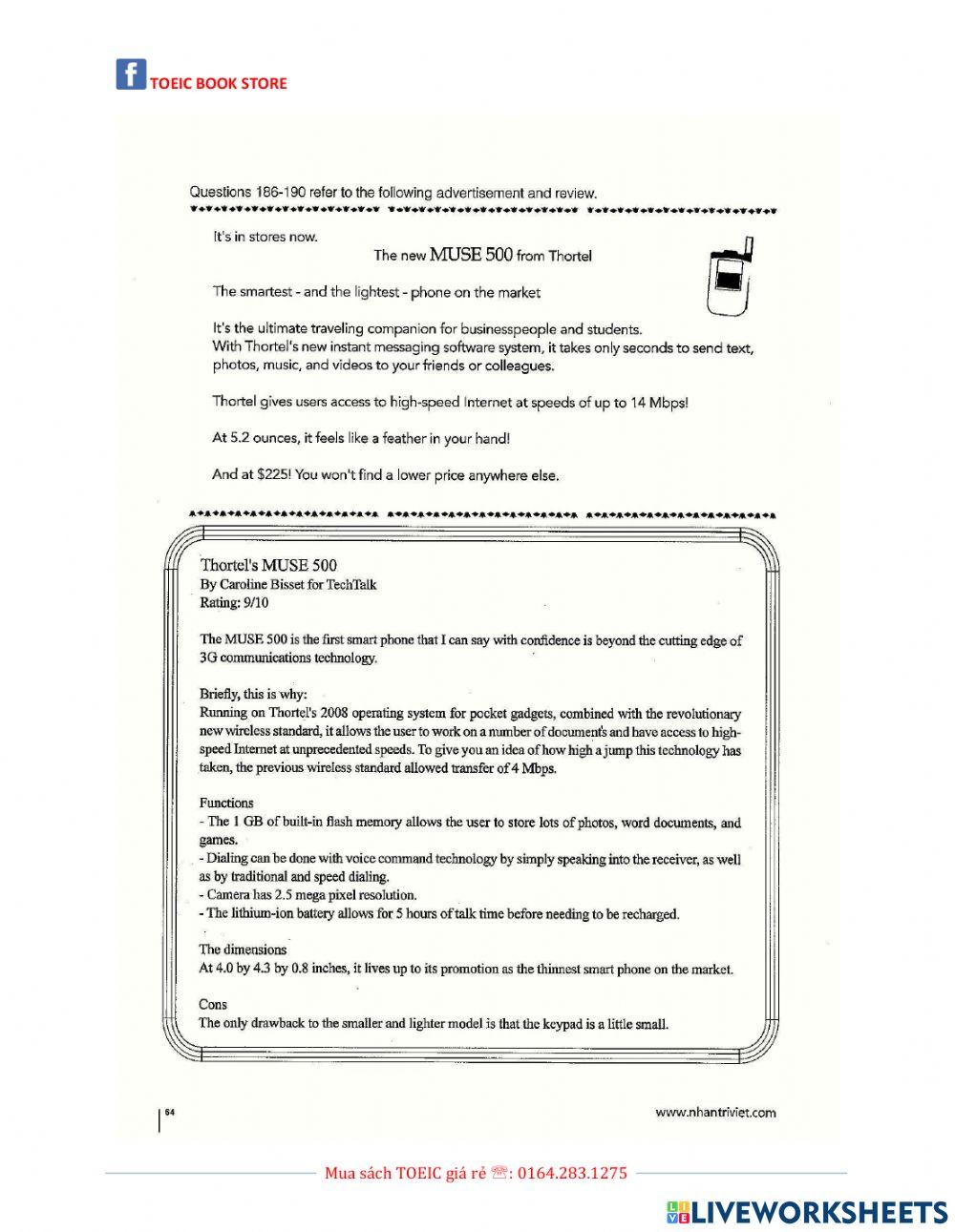 TOEIC 1 reading practice