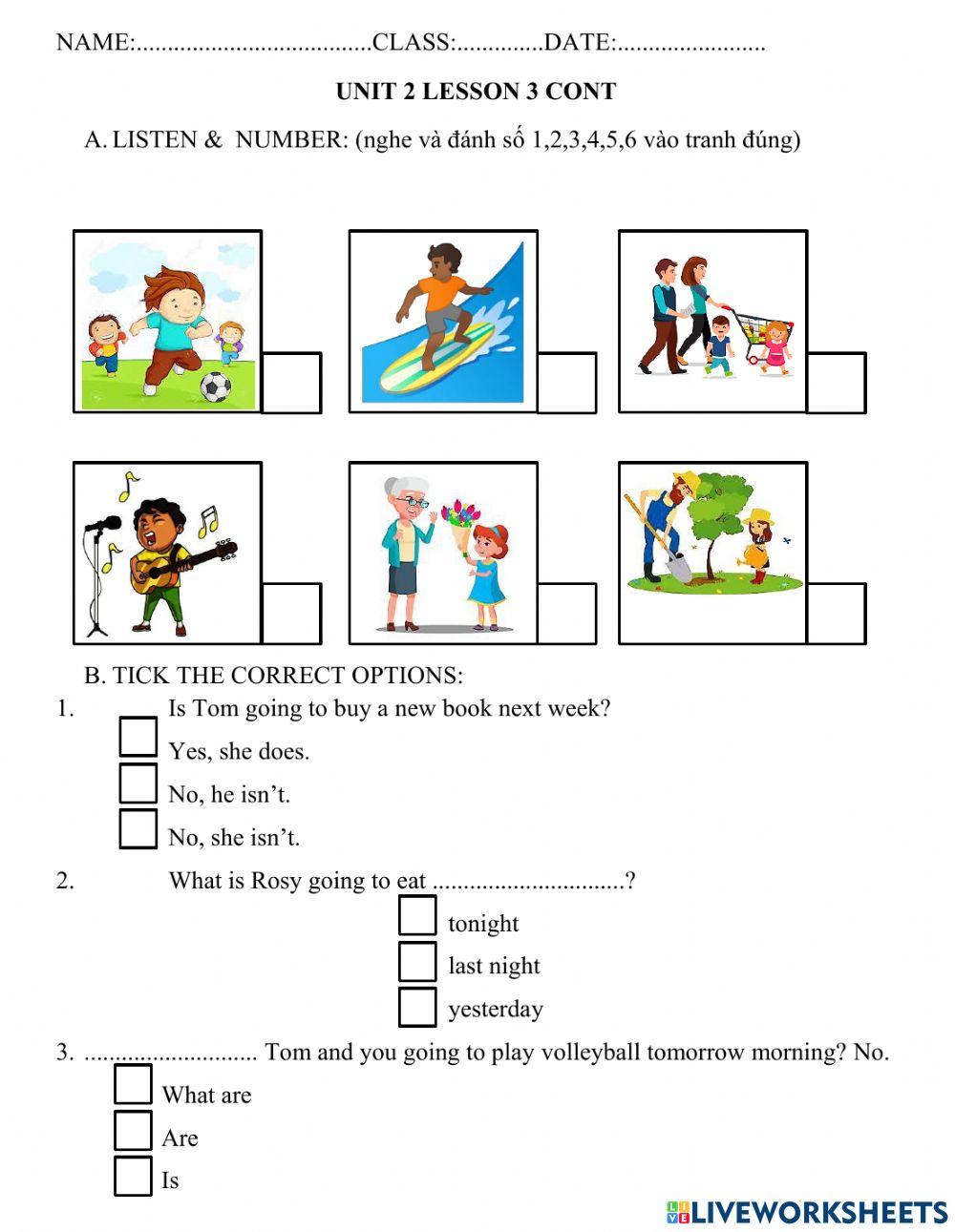 Unit 2 lesson 3 cont Family & Friends 5