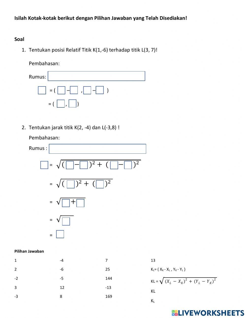 math 8 - LKPD Koordinat Cartesius
