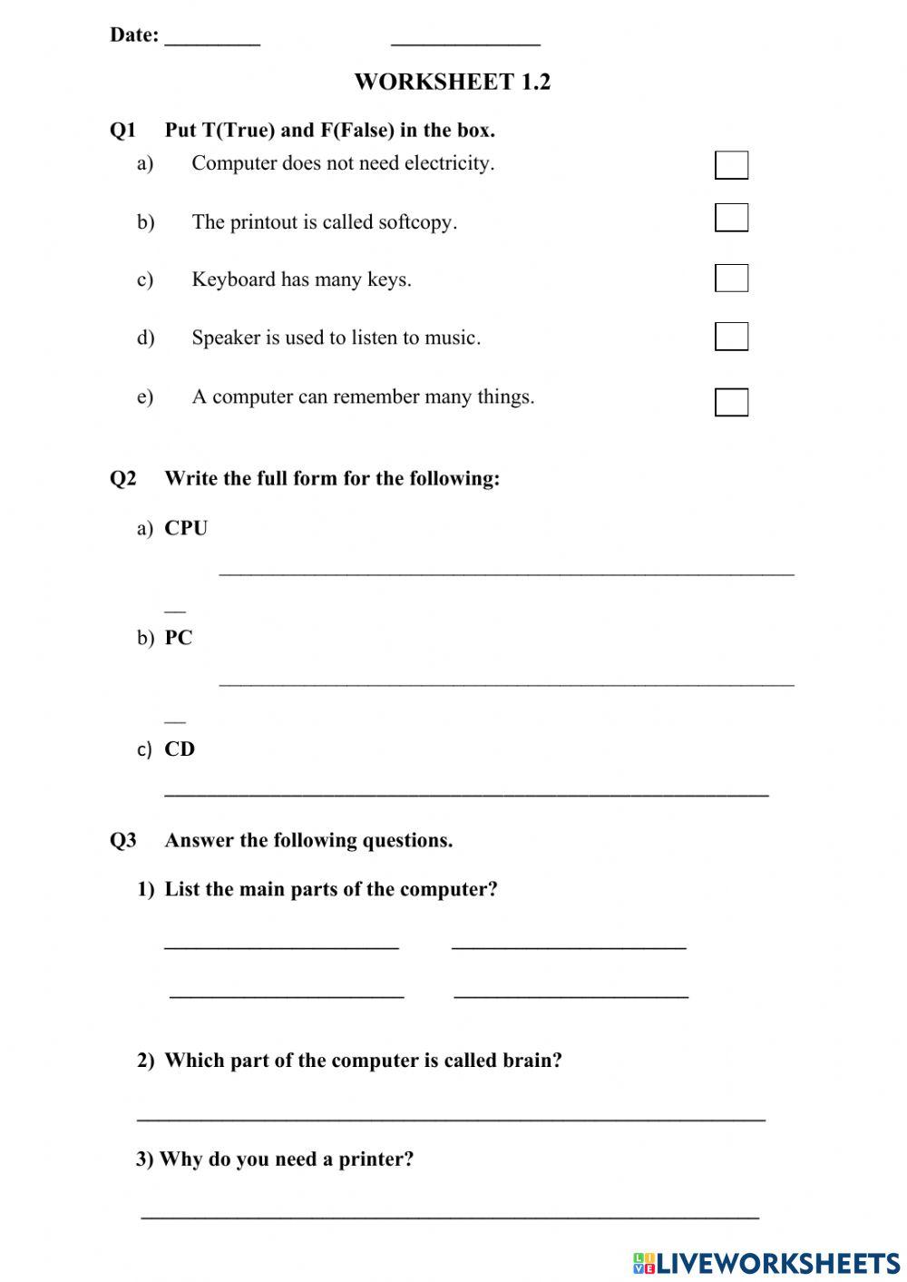 Basic Computer Questions For Class 4