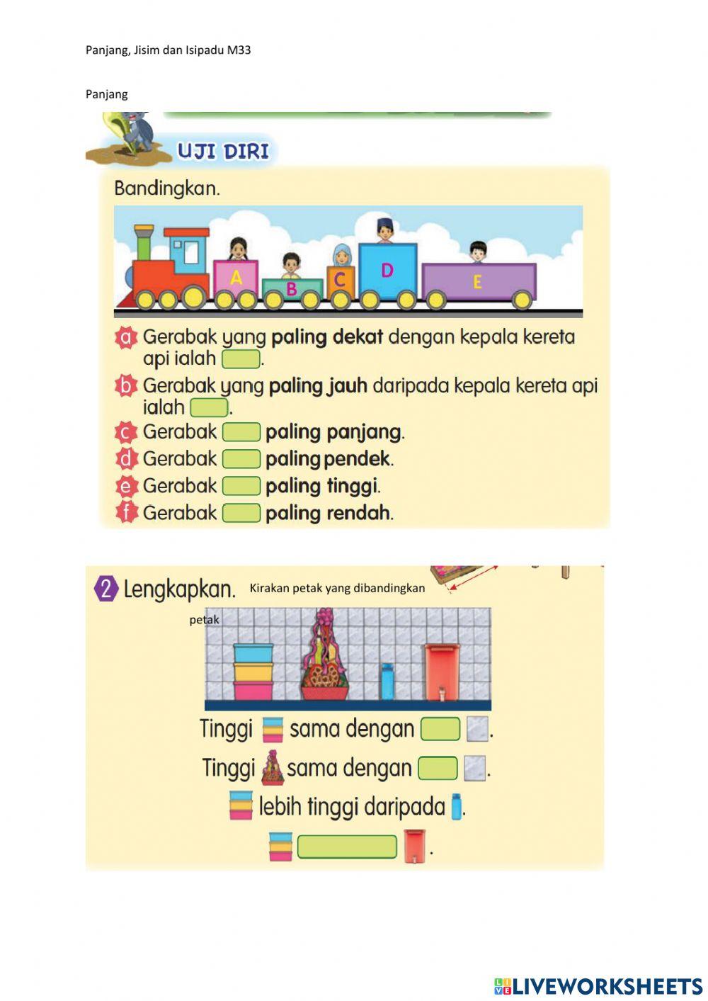Panjang, Jisim dan Isipadu