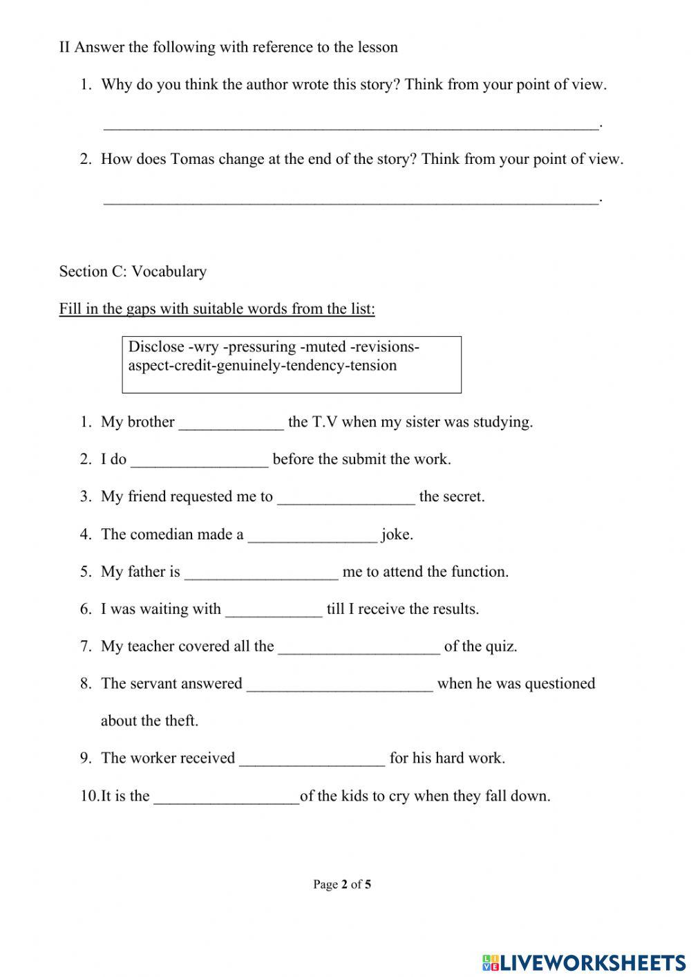 Grade 6 Revision for Mid-term Exam 