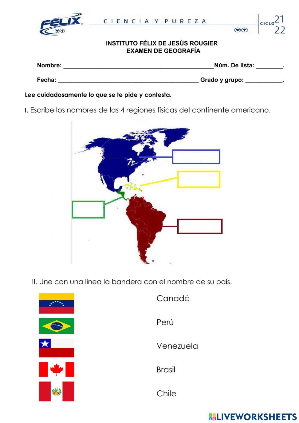 Examen de Geografía