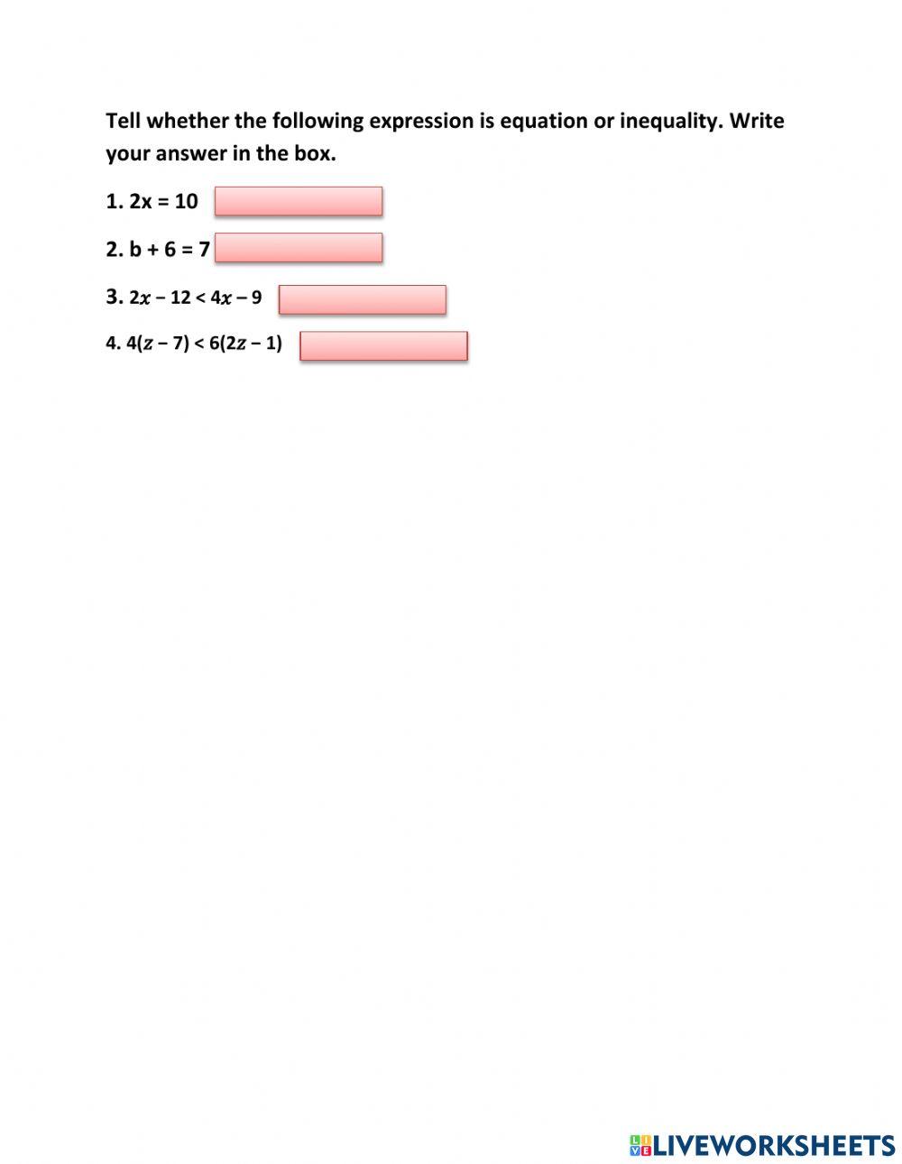 Equation or inequality?