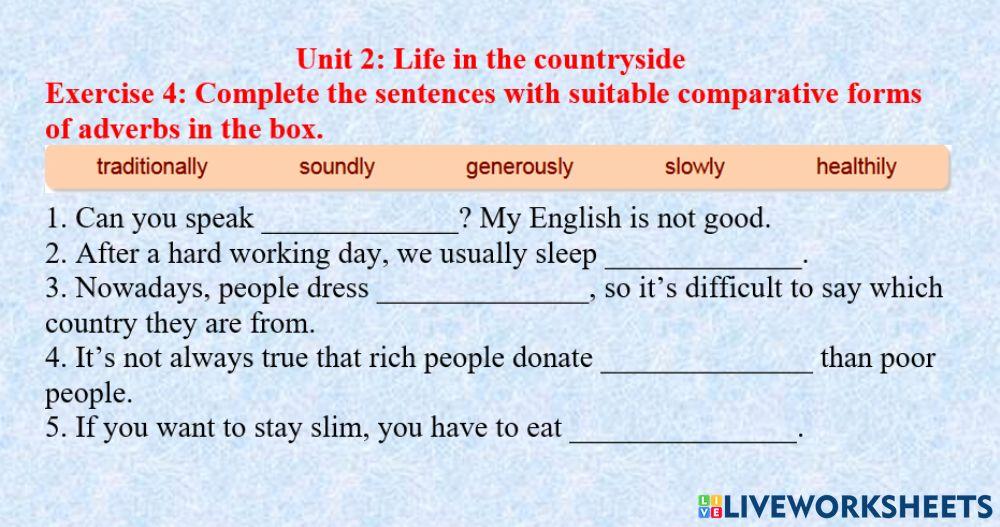 Unit 2 - exercise 4 (Grammar)