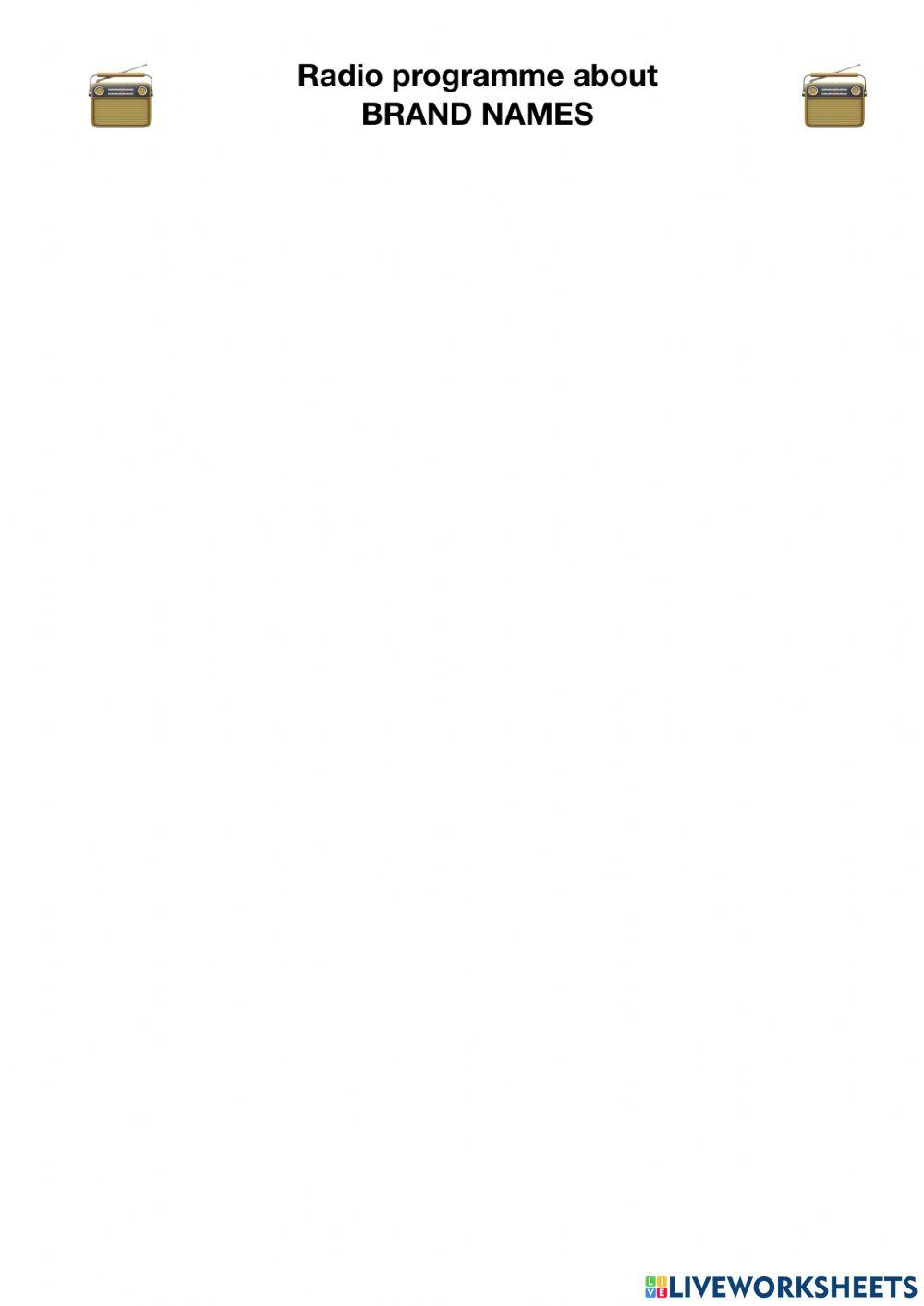 Radio programme about brand names