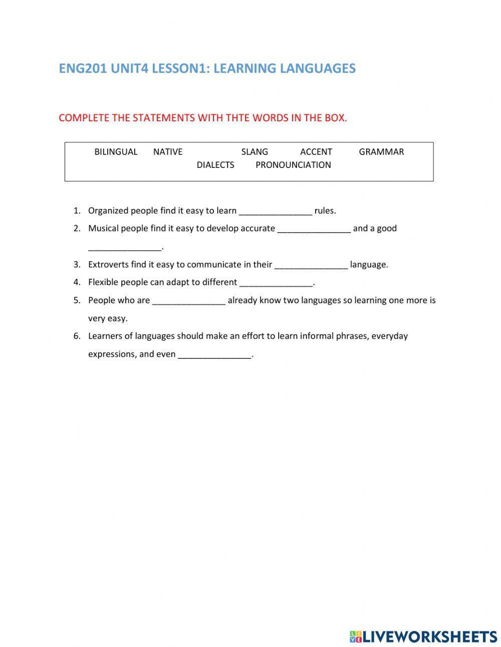 4.1 learning languages