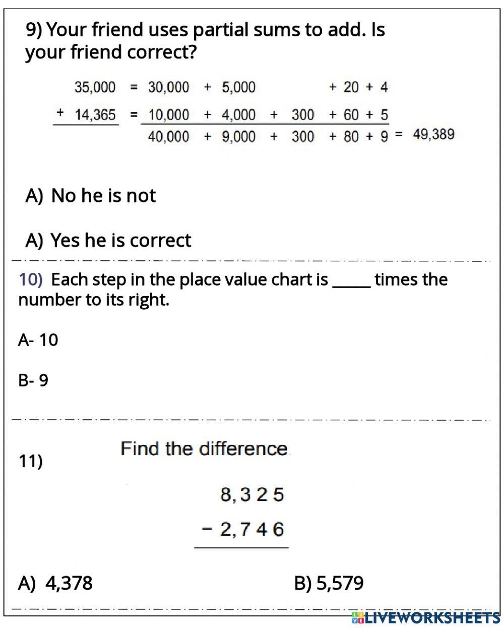 Revision worksheet 1