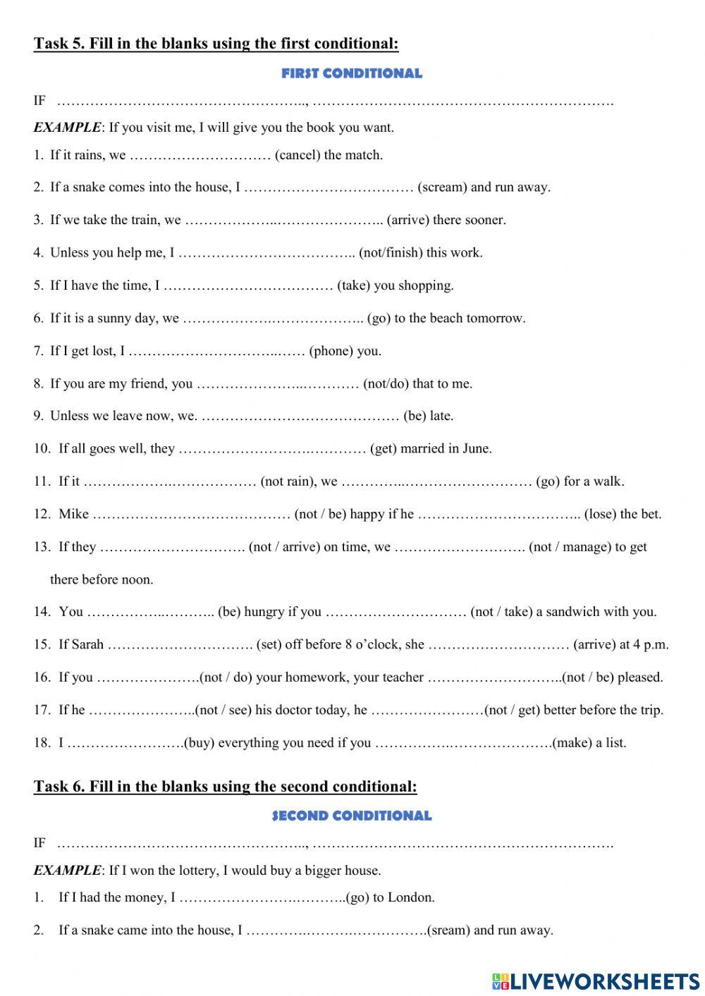 Conditionals 0, I, II, III