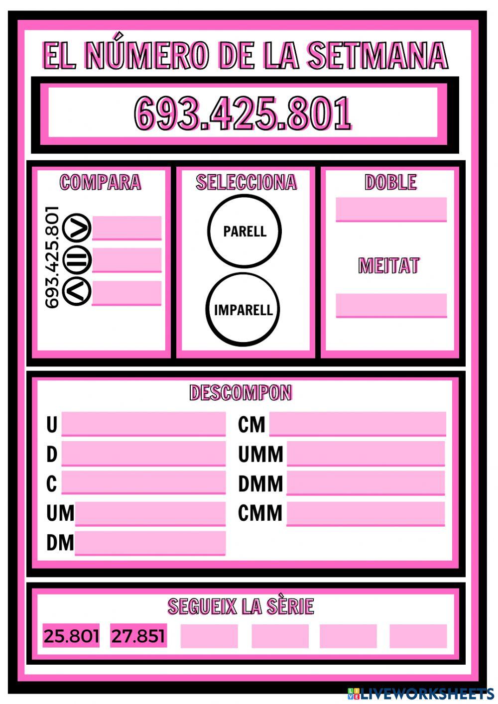 El número de la setmana 693.425.801
