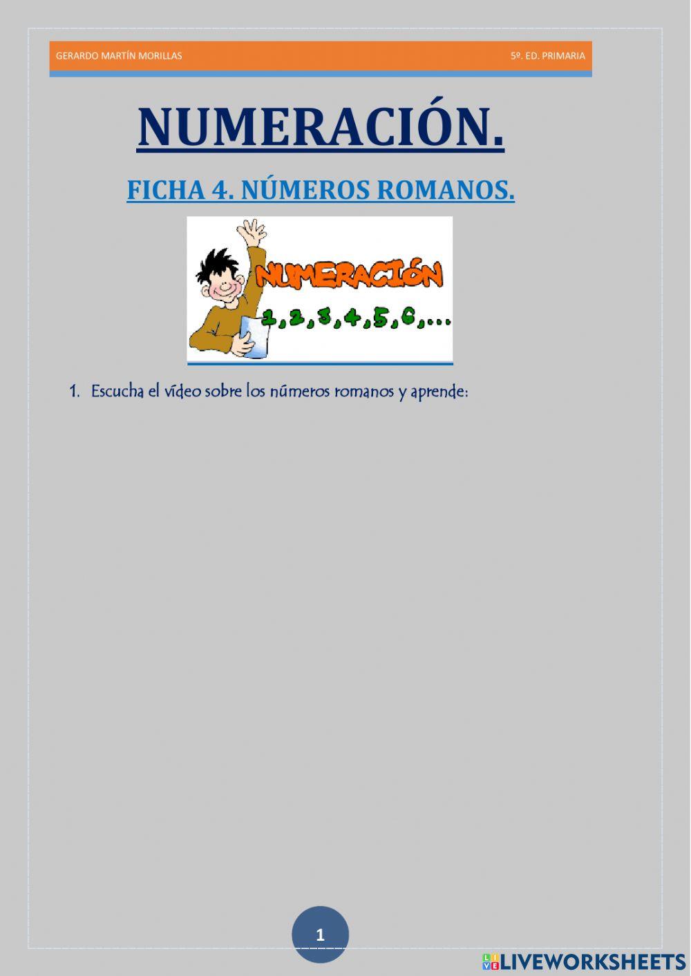 Numeración. Ficha 4.