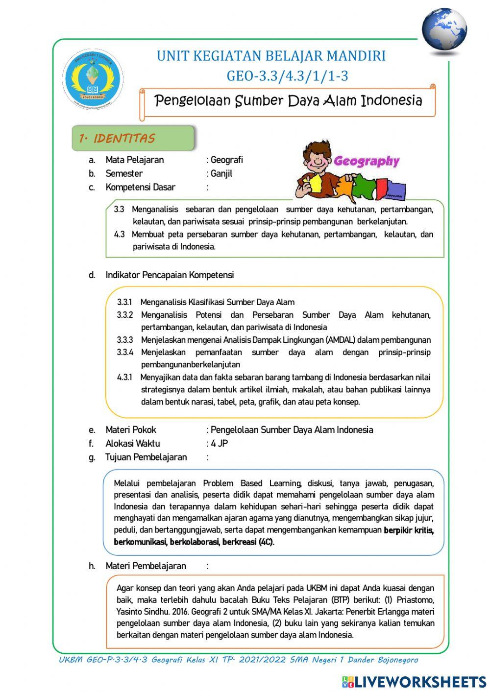 Klasifikasi Sumber Daya Alam