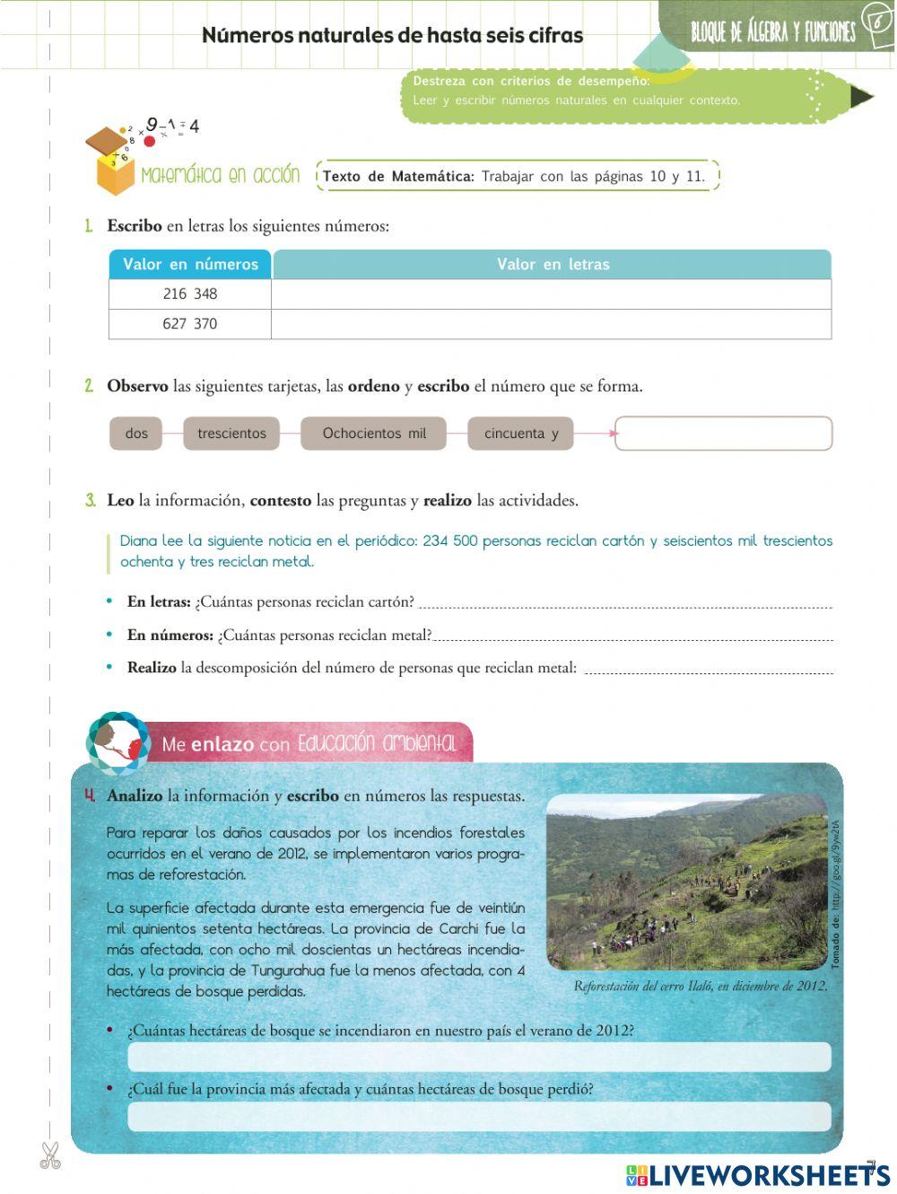 Números naturales de hasta seis cifras