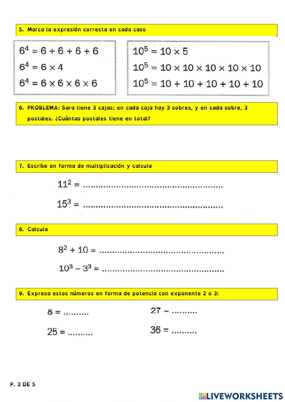 1-MAT2.6A - Potencias de números enteros