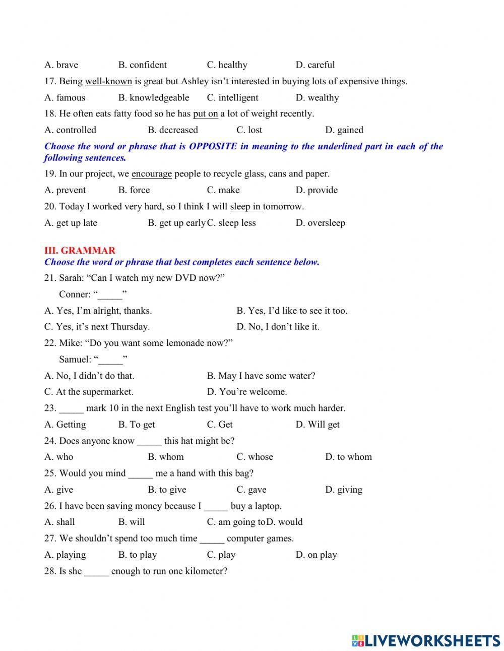 El7 practice test 1 (review unit 1,2,3)