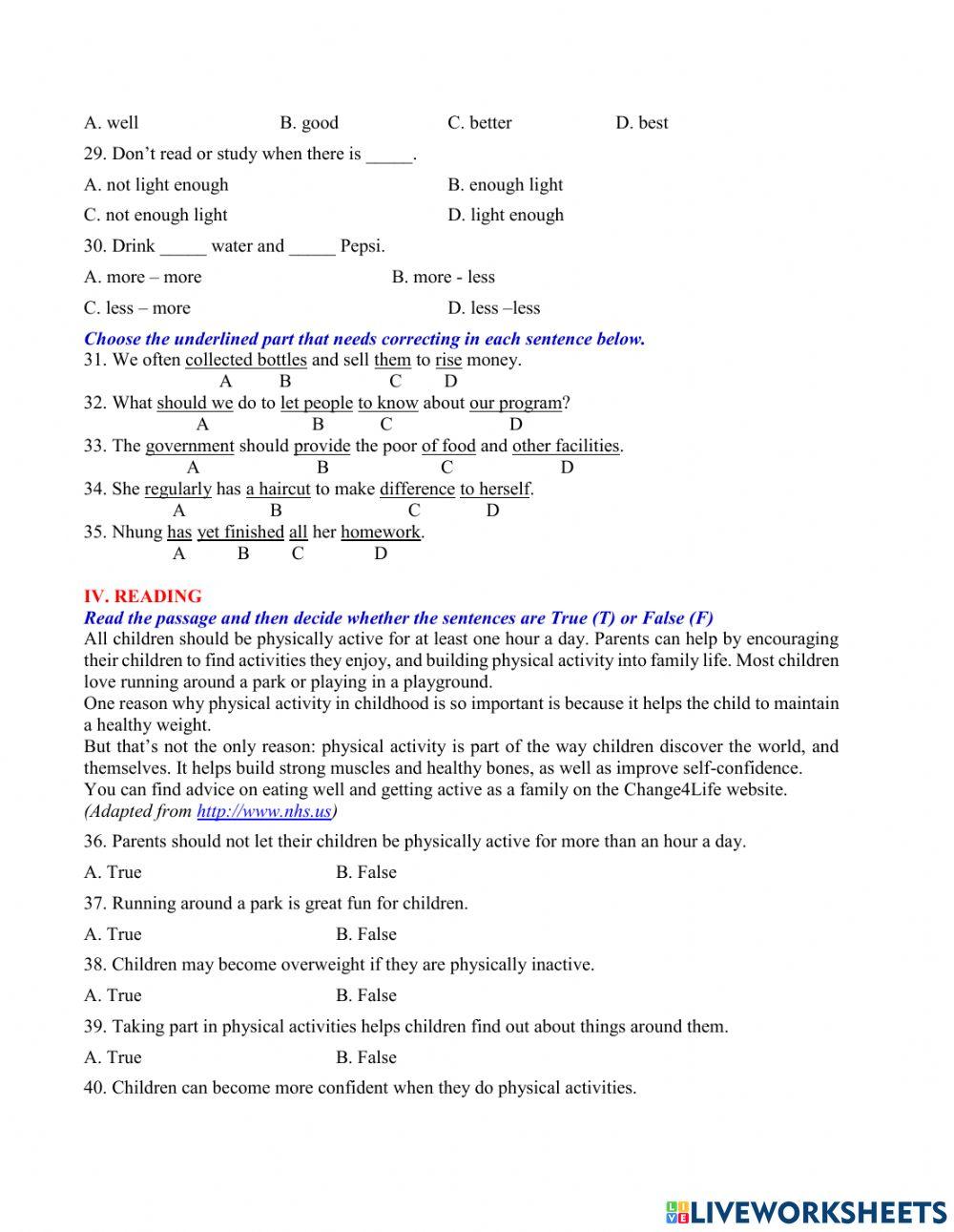 El7 practice test 1 (review unit 1,2,3)