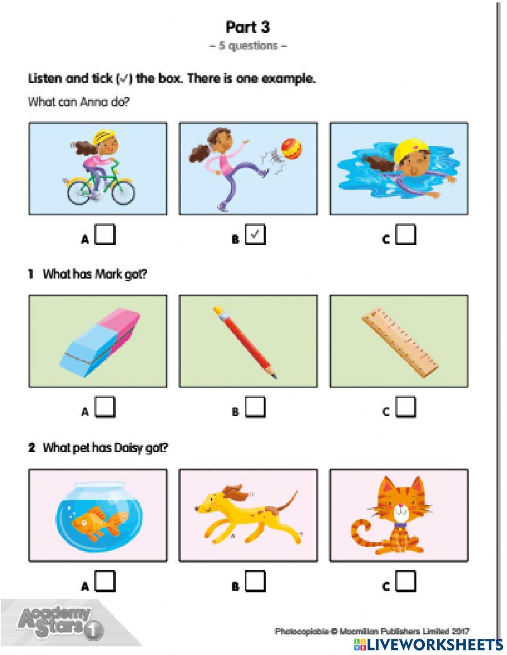 Listening Parts 1 - 3
