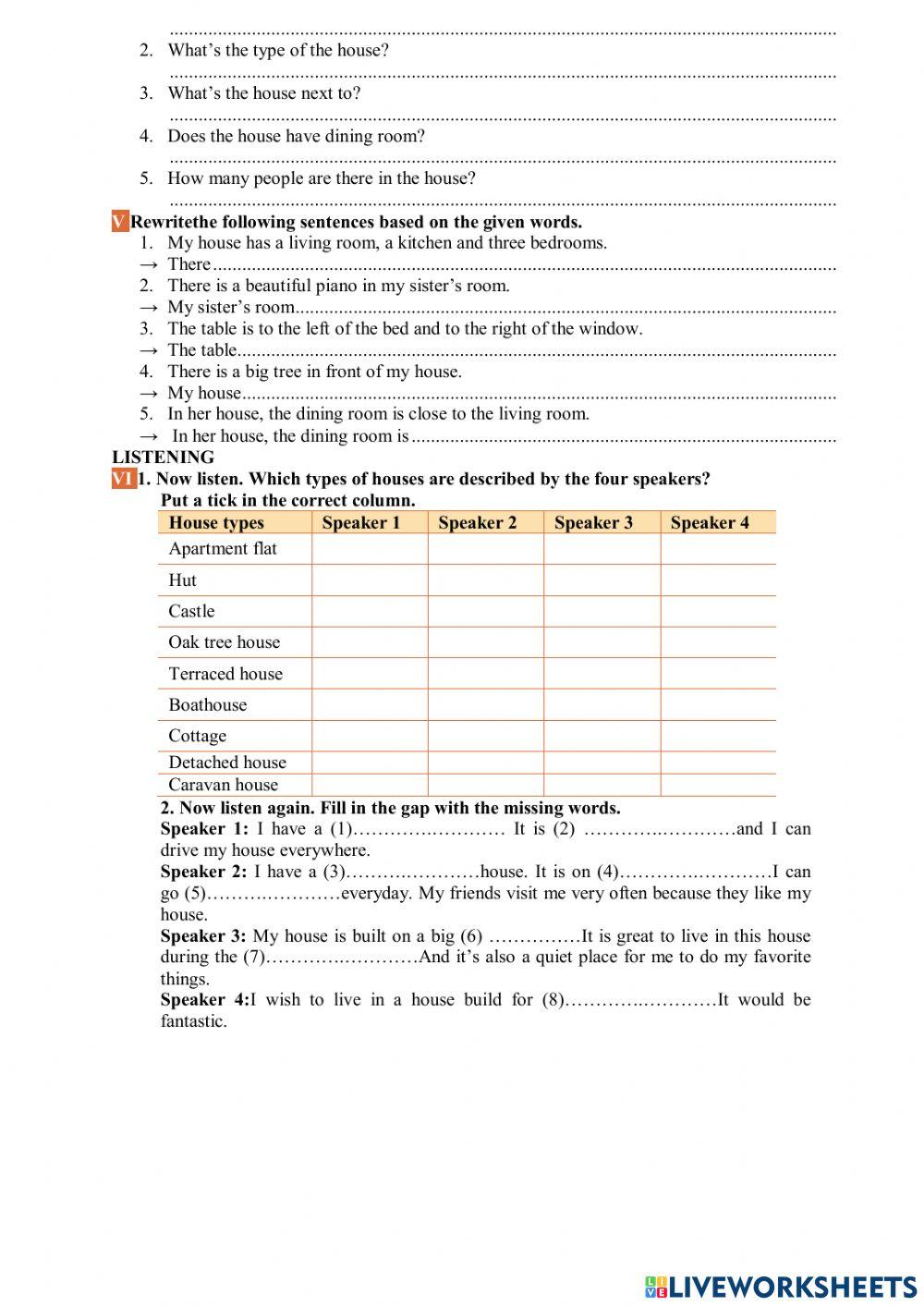 English 6- Test for Unit 2- B4