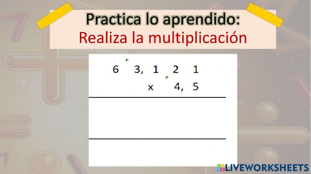 Multiplicación de decimales