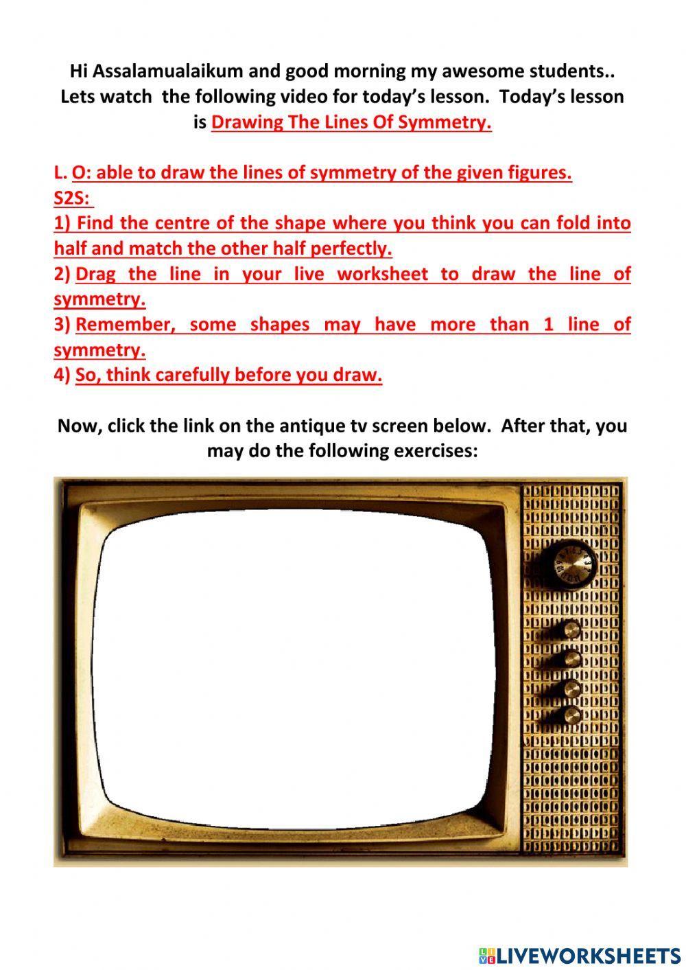 Lines of symmetry with video explanation