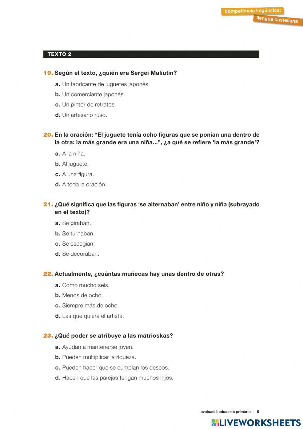 Competencias Básicas Castellano 2016