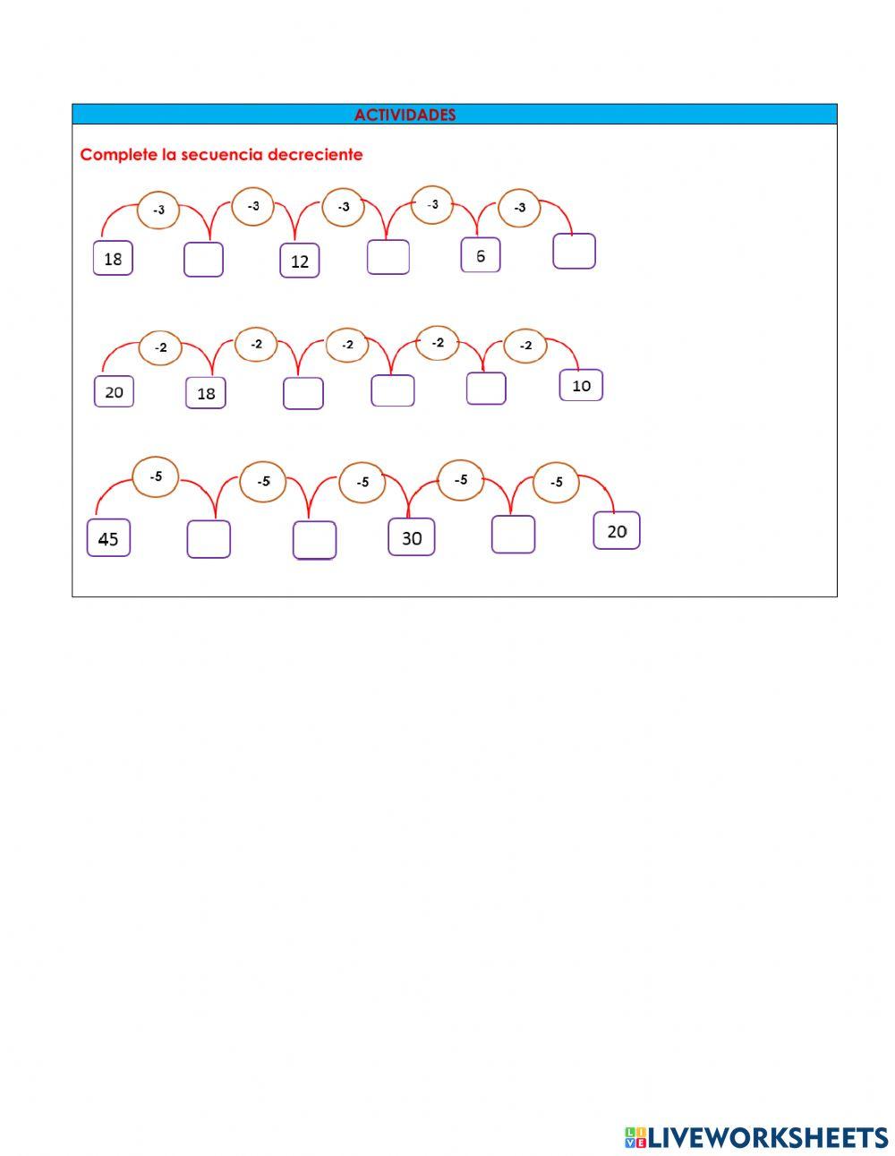 Secuencia decreciente