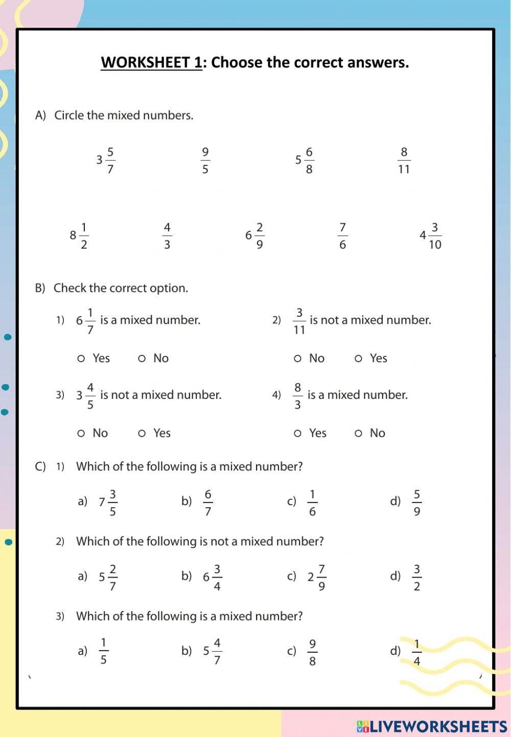 Improper Fraction & Mixed Number