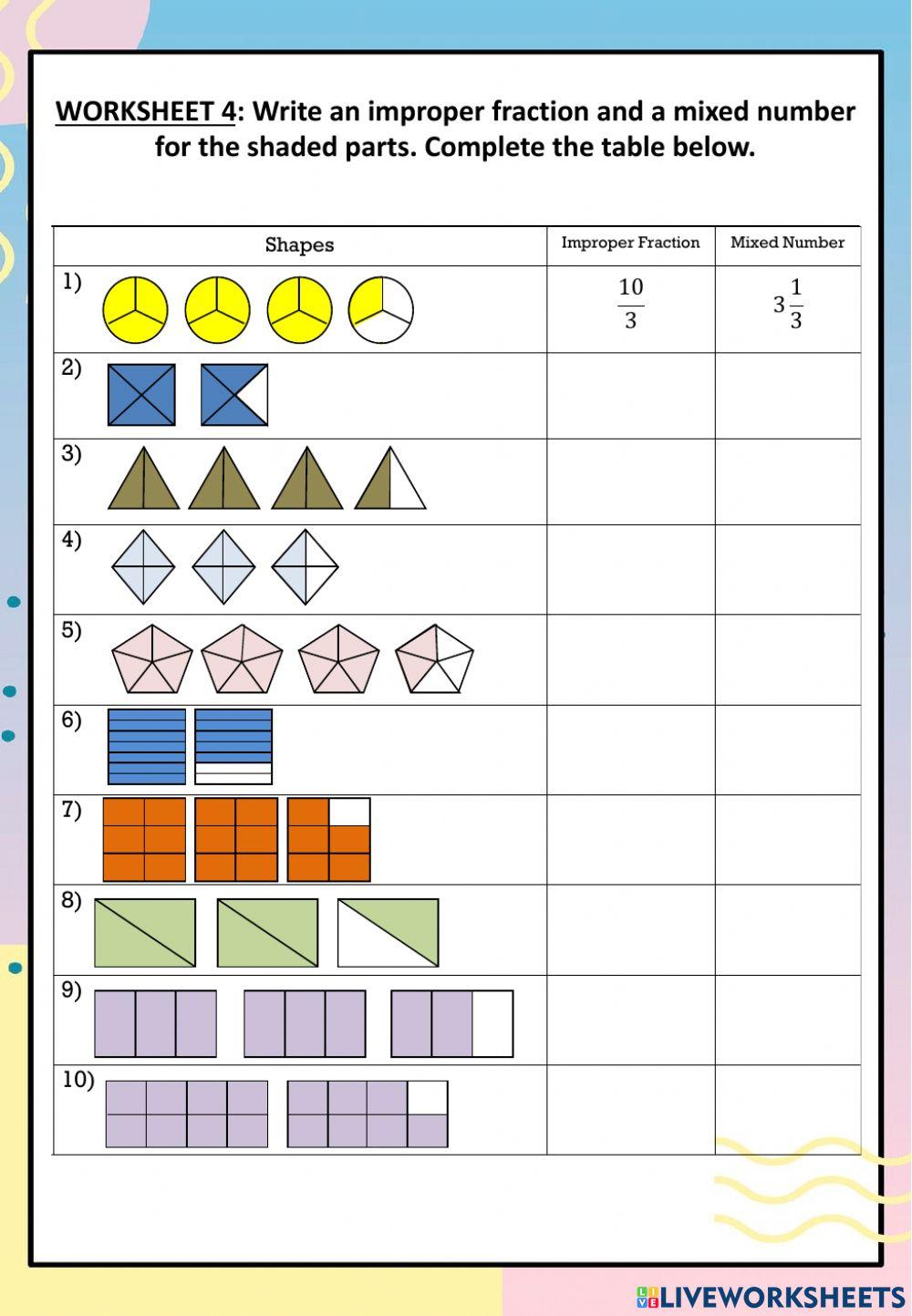 Improper Fraction & Mixed Number
