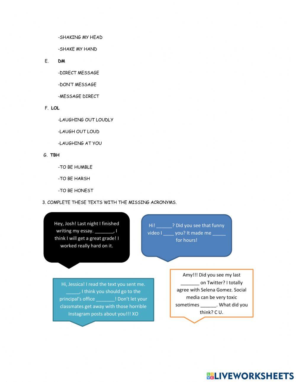 Social media acronyms